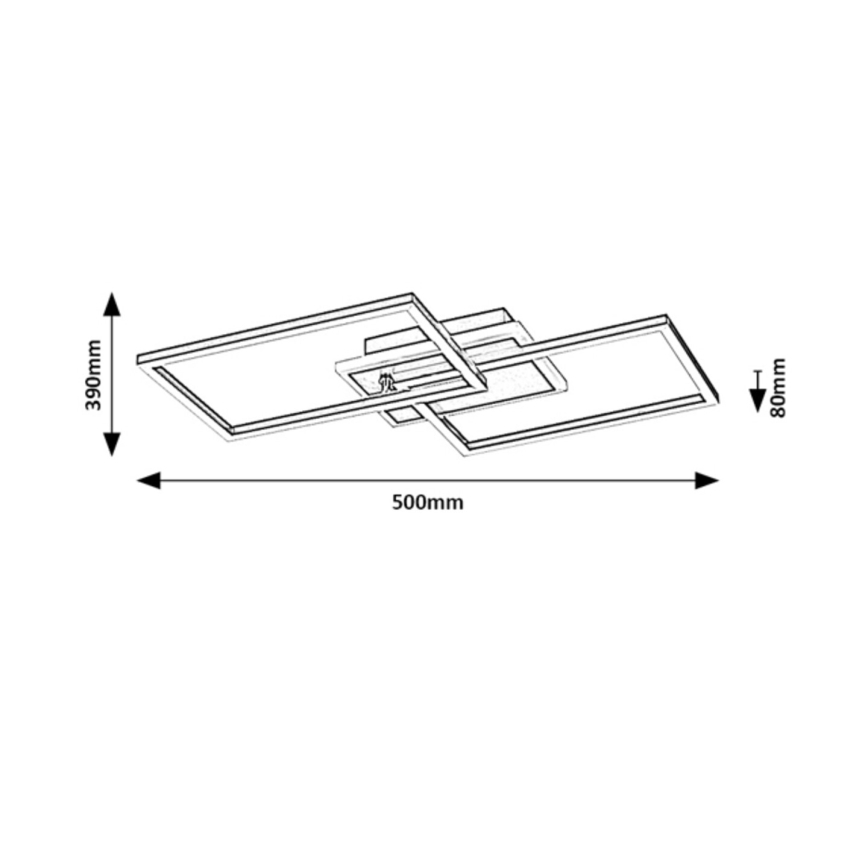 Rabalux - Plafón LED LED/40W/230V 3000K negro 39x50 cm