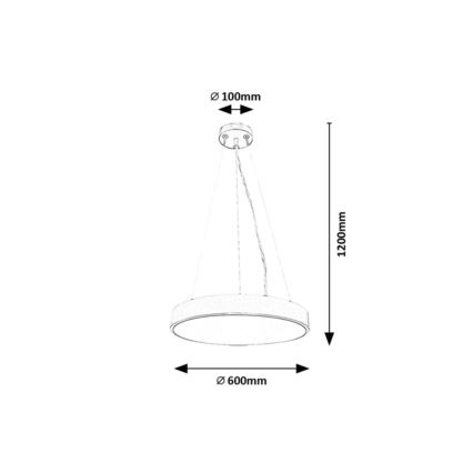 Rabalux - Lámpara de araña LED regulable LED/60W/230V plata 3000-6000K + mando a distancia