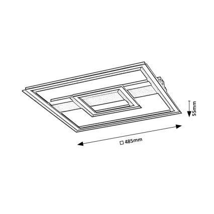 Rabalux - Lámpara de techo LED/48W/230V 3000K negra 48,5x48,5 cm