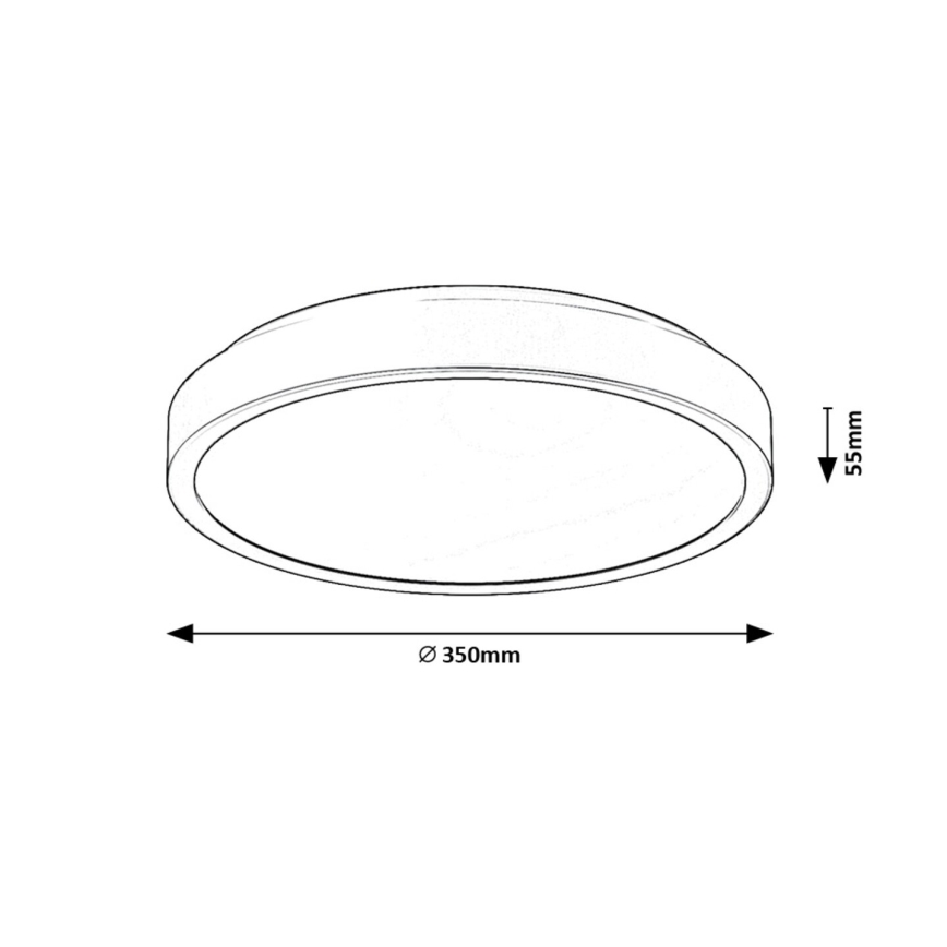 Rabalux - Plafón LED de baño LED/36W/230V IP44 4000K diá. 35 cm negro