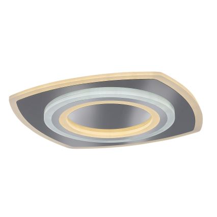 Rabalux - Plafón de techo LED regulable, 60W/230V, 3000/4000/6000K, cromo mate, con mando a distancia, 48x48 cm
