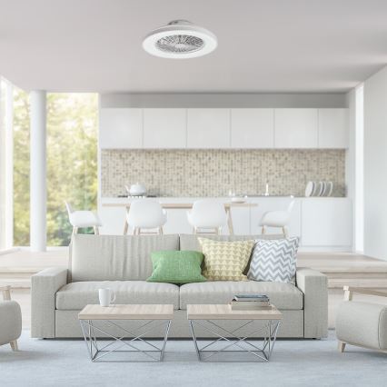 Rabalux - Lámpara de techo LED regulable con ventilador LED/48W/230V 3000-6500K + mando a distancia