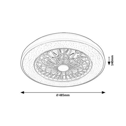 Rabalux - Lámpara de techo LED regulable con ventilador LED/48W/230V 3000-6500K + mando a distancia
