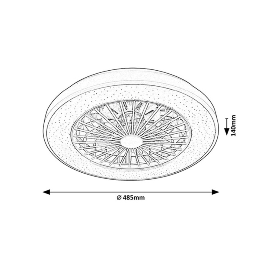 Rabalux - Lámpara de techo LED regulable con ventilador LED/48W/230V 3000-6500K + mando a distancia