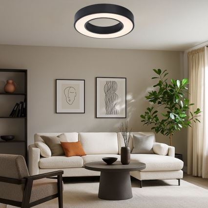 Rabalux - Plafón LED regulable LED/45W/230V 3000-6500K diámetro 60 cm negro + mando a distancia