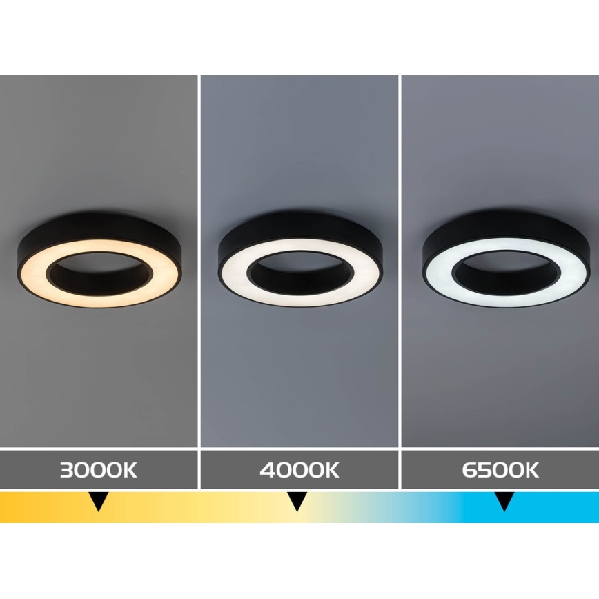 Rabalux - Plafón LED regulable LED/45W/230V 3000-6500K diámetro 60 cm negro + mando a distancia