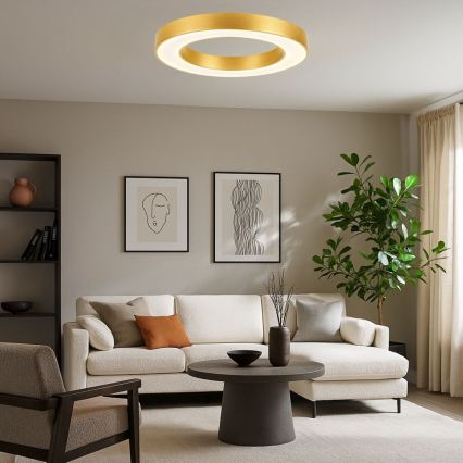 Rabalux - Lámpara de techo LED regulable LED/45W/230V 3000-6500K diámetro 60 cm dorada + mando a distancia