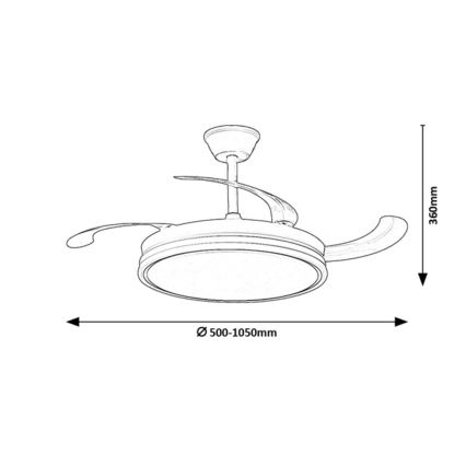 Rabalux - Lámpara de techo LED regulable con ventilador LED/60W/230V 3000-6500K + mando a distancia