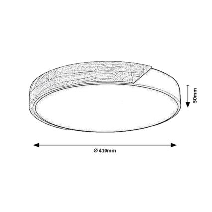 Rabalux - Plafón LED/24W/230V 3000K, blanco/roble, Ø 41 cm