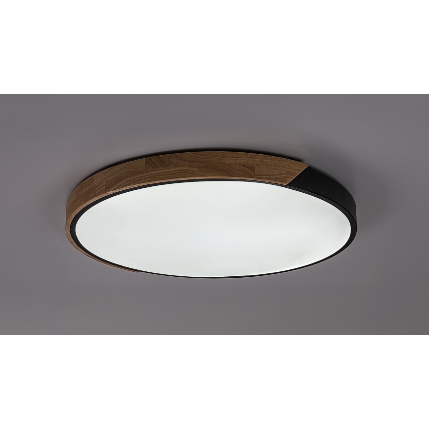Rabalux - Luminaria de techo LED/42W/230V 3000/4000/6500K negro/roble Ø 61 cm
