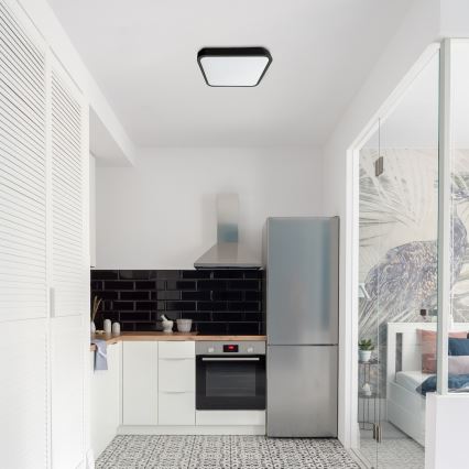 Rabalux - Plafón LED de baño LED/24W/230V 3000/4000/6000K IP44 29x29 cm negro