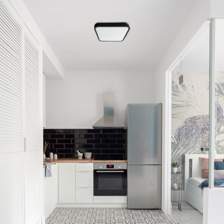 Rabalux - Plafón LED de baño LED/24W/230V 3000/4000/6000K IP44 29x29 cm negro