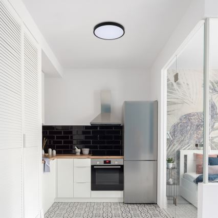 Rabalux - Plafón LED de baño LED/18W/230V 3000/4000/6000K IP44 diá. 30,5 cm negro
