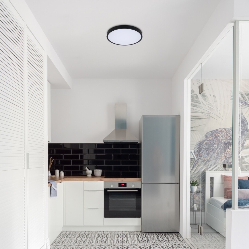 Rabalux - Plafón LED de baño LED/18W/230V 3000/4000/6000K IP44 diá. 30,5 cm negro
