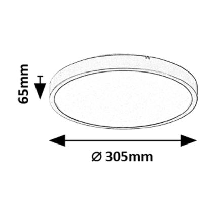 Rabalux - Plafón LED de baño LED/18W/230V 3000/4000/6000K IP44 diá. 30,5 cm negro