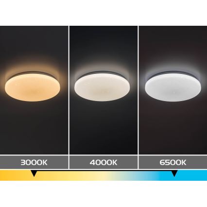Rabalux - Lámpara de techo LED regulable, 12 W, 230 V, 3000-6500 K, diámetro 26 cm + control remoto