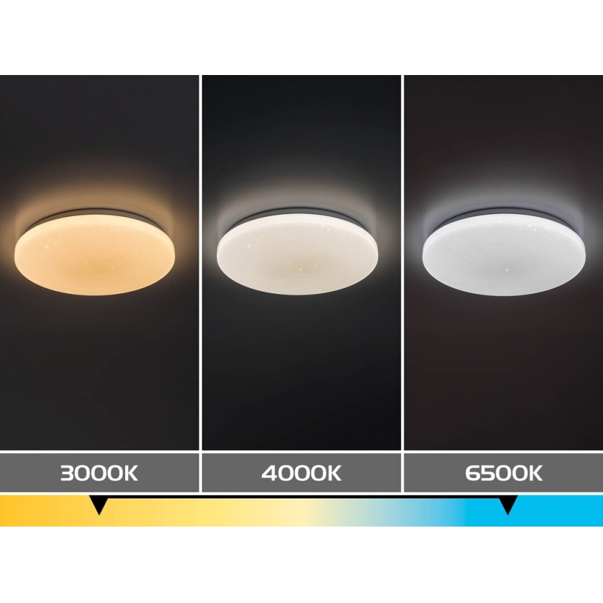 Rabalux - Lámpara de techo LED regulable, 12 W, 230 V, 3000-6500 K, diámetro 26 cm + control remoto