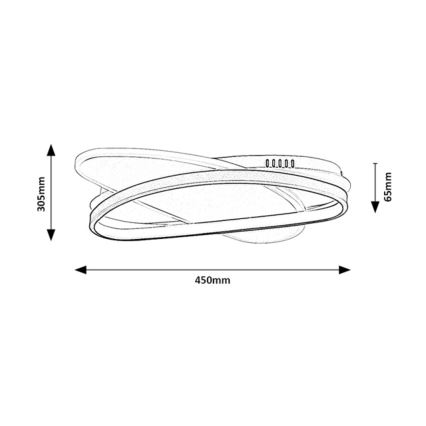 Rabalux - Plafón LED regulable LED/57W/230V 3000-6000K 45x30,5 cm + mando a distancia