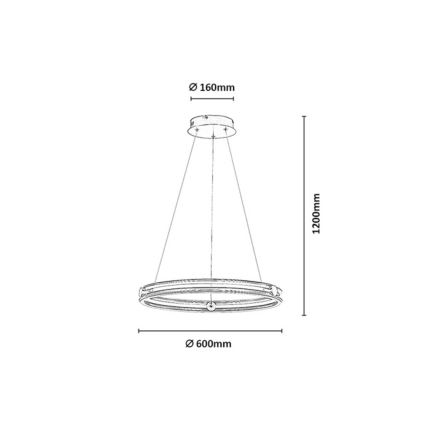 Rabalux - LED Lámpara colgante regulable con cable LED/60W/230V 3000-6500K gris + mando a distancia