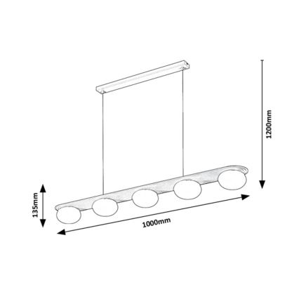 Rabalux - Lámpara colgante con cable 5xG9/25W/230V