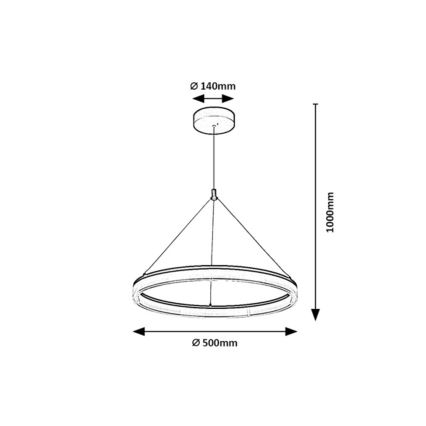 Rabalux - Lámpara colgante LED regulable con cable LED/24W/230V 3000-6500K + control remoto