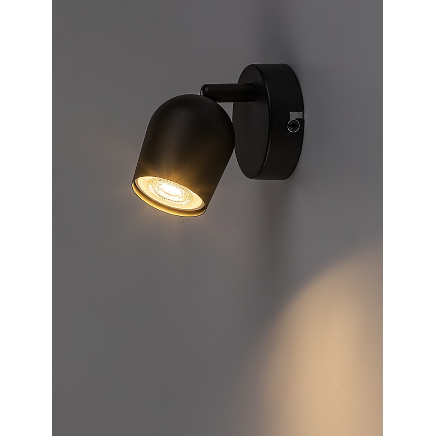 Rabalux - Aplique de pared con foco orientable 1xGU10/15W/230V negro