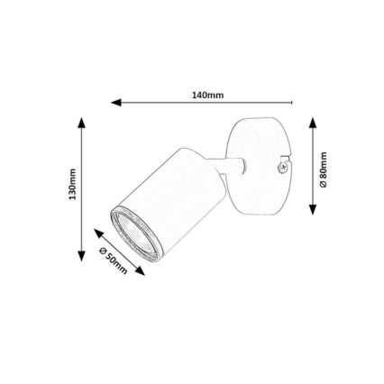 Rabalux - Aplique de pared tipo spot 1xGU10/15W/230V negro