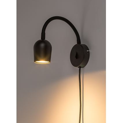 Rabalux - Aplique de pared tipo spot 1xGU10/15W/230V negro