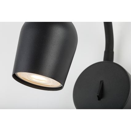 Rabalux - Aplique de pared tipo spot 1xGU10/15W/230V negro
