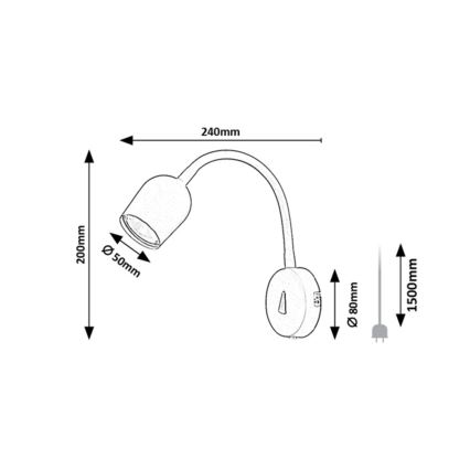 Rabalux - Aplique de pared tipo spot 1xGU10/15W/230V negro