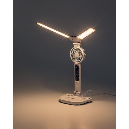Rabalux - Lámpara de mesa LED regulable con ventilador y pantalla LED/7W/5V 3000/4000/6500K