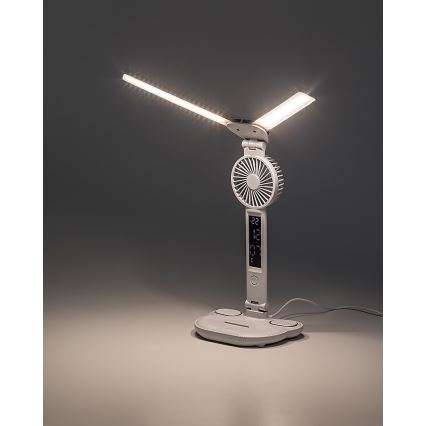Rabalux - Lámpara de mesa LED regulable con ventilador y pantalla LED/7W/5V 3000/4000/6500K