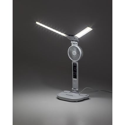 Rabalux - Lámpara de mesa LED regulable con ventilador y pantalla LED/7W/5V 3000/4000/6500K