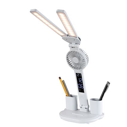 Rabalux - Lámpara de mesa LED regulable con ventilador y pantalla LED/7W/5V 3000/4000/6500K