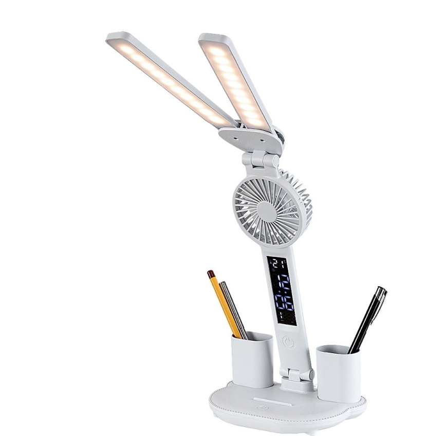 Rabalux - Lámpara de mesa LED regulable con ventilador y pantalla LED/7W/5V 3000/4000/6500K