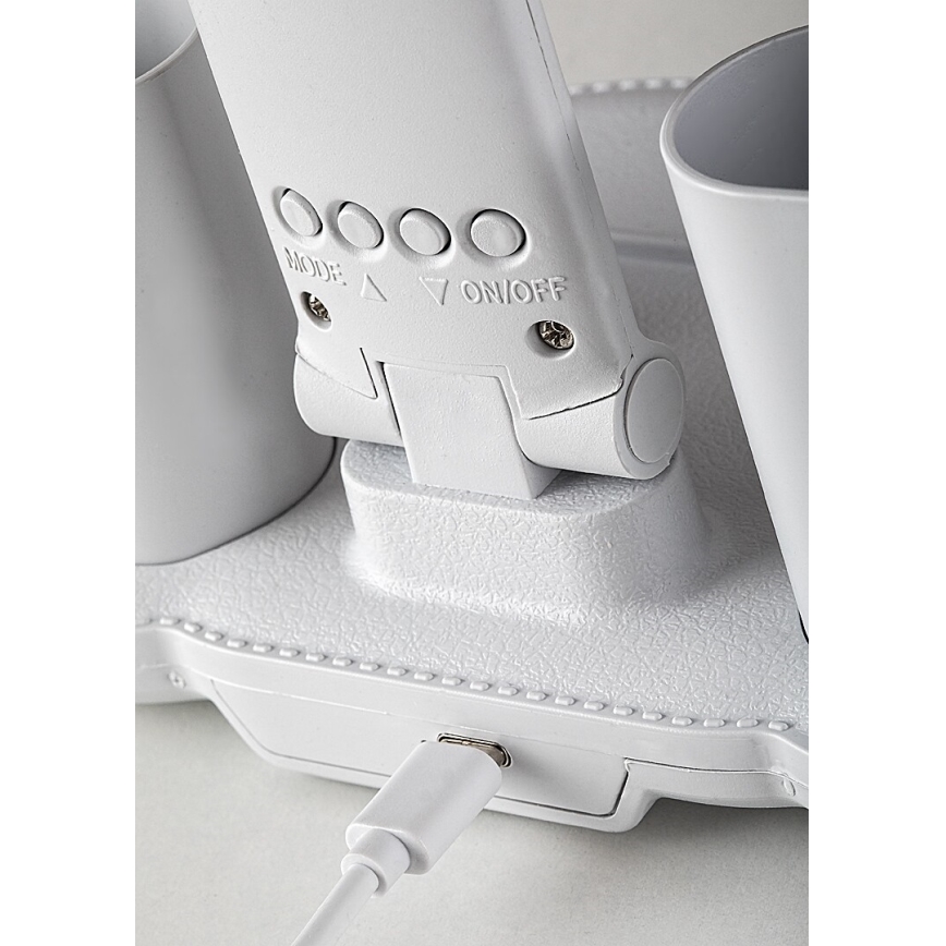Rabalux - Lámpara de mesa LED regulable con ventilador y pantalla LED/7W/5V 3000/4000/6500K