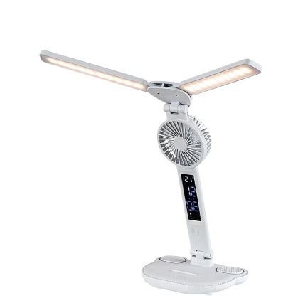 Rabalux - Lámpara de mesa LED regulable con ventilador y pantalla LED/7W/5V 3000/4000/6500K