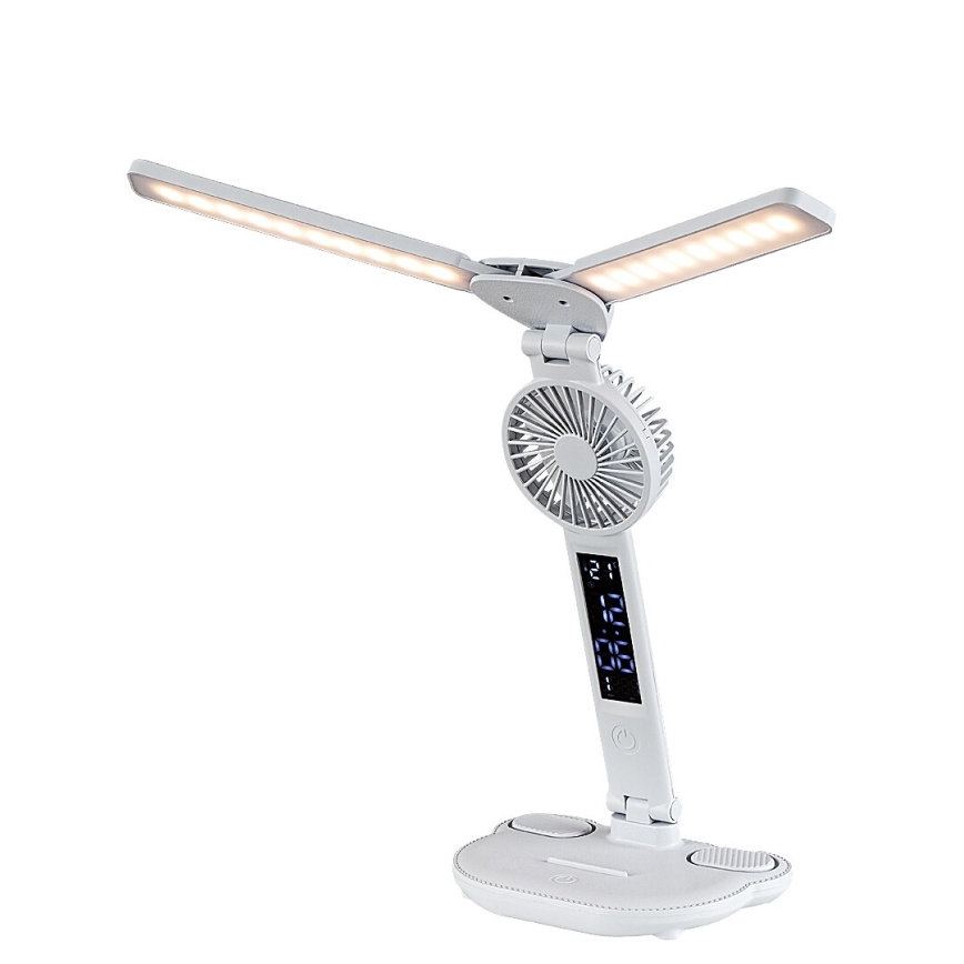 Rabalux - Lámpara de mesa LED regulable con ventilador y pantalla LED/7W/5V 3000/4000/6500K