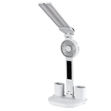Rabalux - Lámpara de mesa LED regulable con ventilador y pantalla LED/7W/5V 3000/4000/6500K