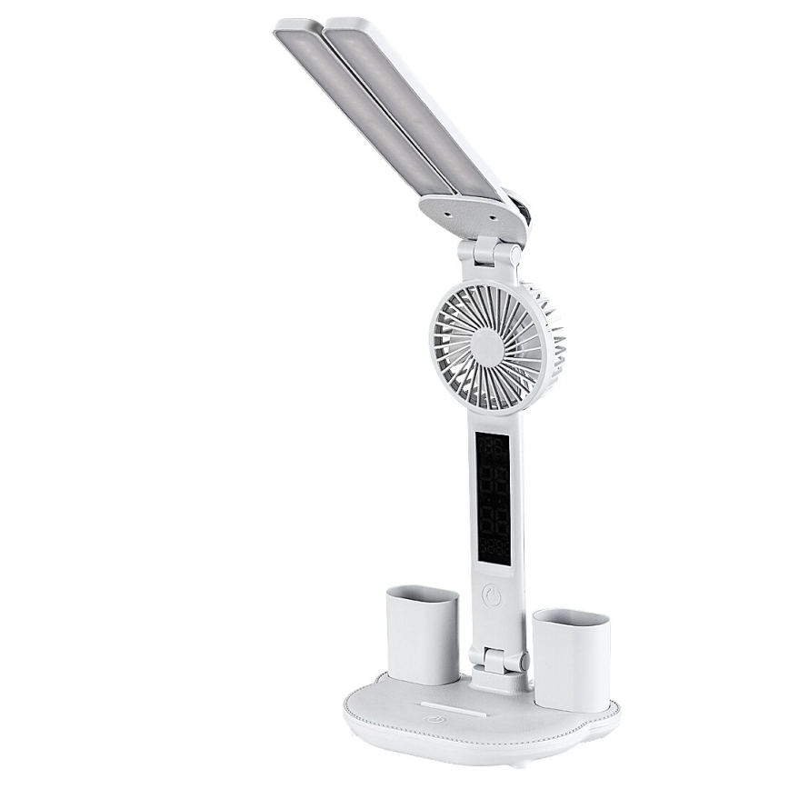 Rabalux - Lámpara de mesa LED regulable con ventilador y pantalla LED/7W/5V 3000/4000/6500K