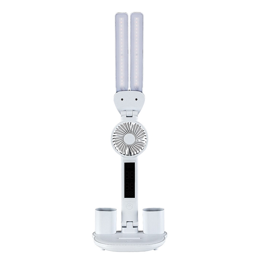 Rabalux - Lámpara de mesa LED regulable con ventilador y pantalla LED/7W/5V 3000/4000/6500K