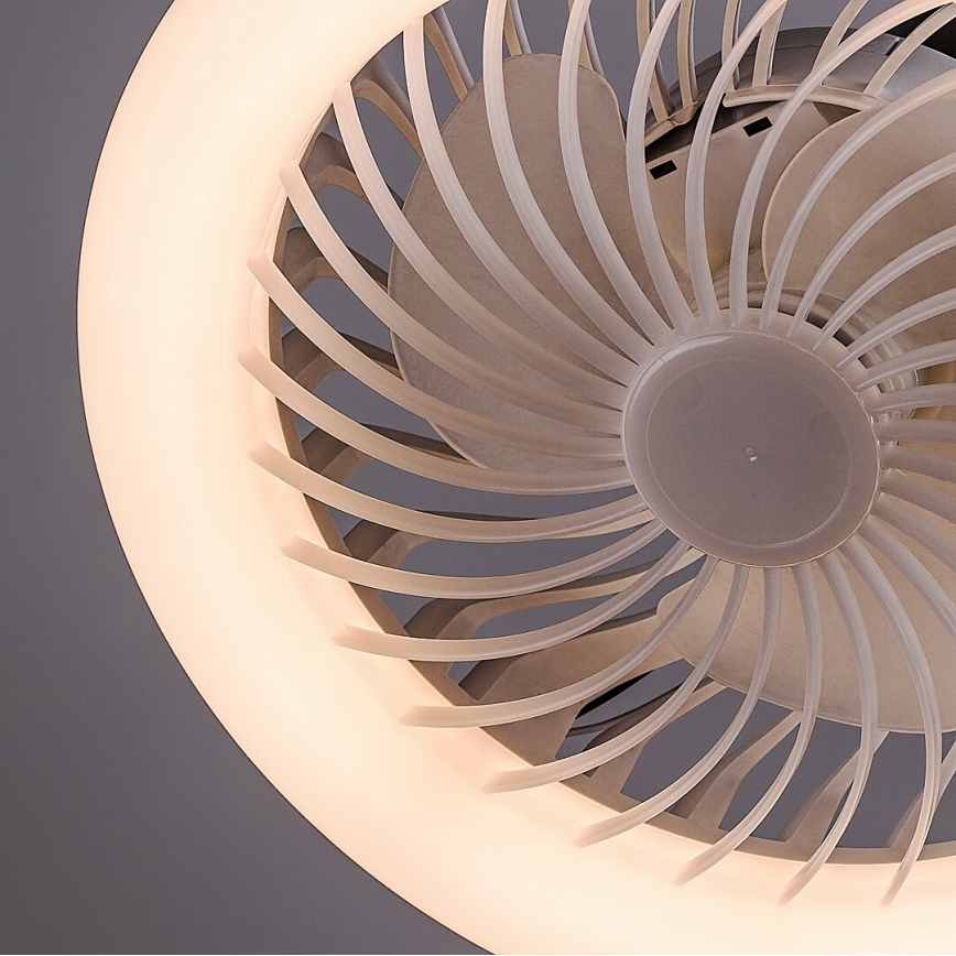 Rabalux - Lámpara de pie LED regulable con ventilador 1xE27/16W/230V 3000-6500K + mando a distancia