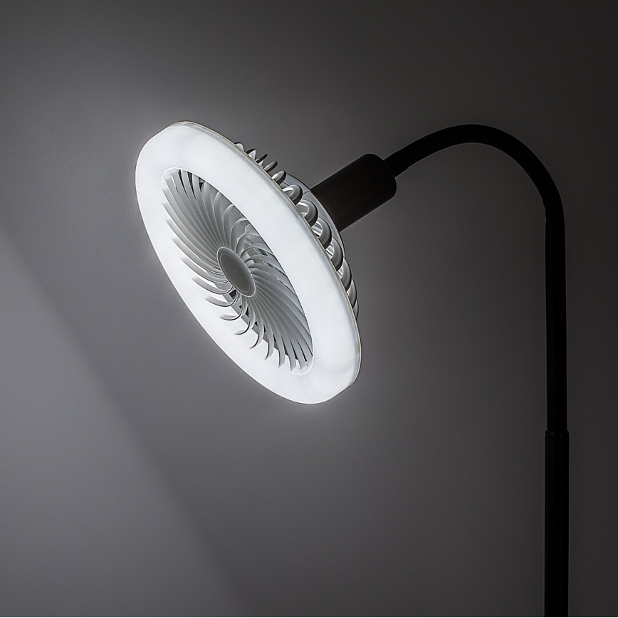 Rabalux - Lámpara de pie LED regulable con ventilador Ø 30 cm 1xE27/16W/230V 3000-6500K + mando a distancia