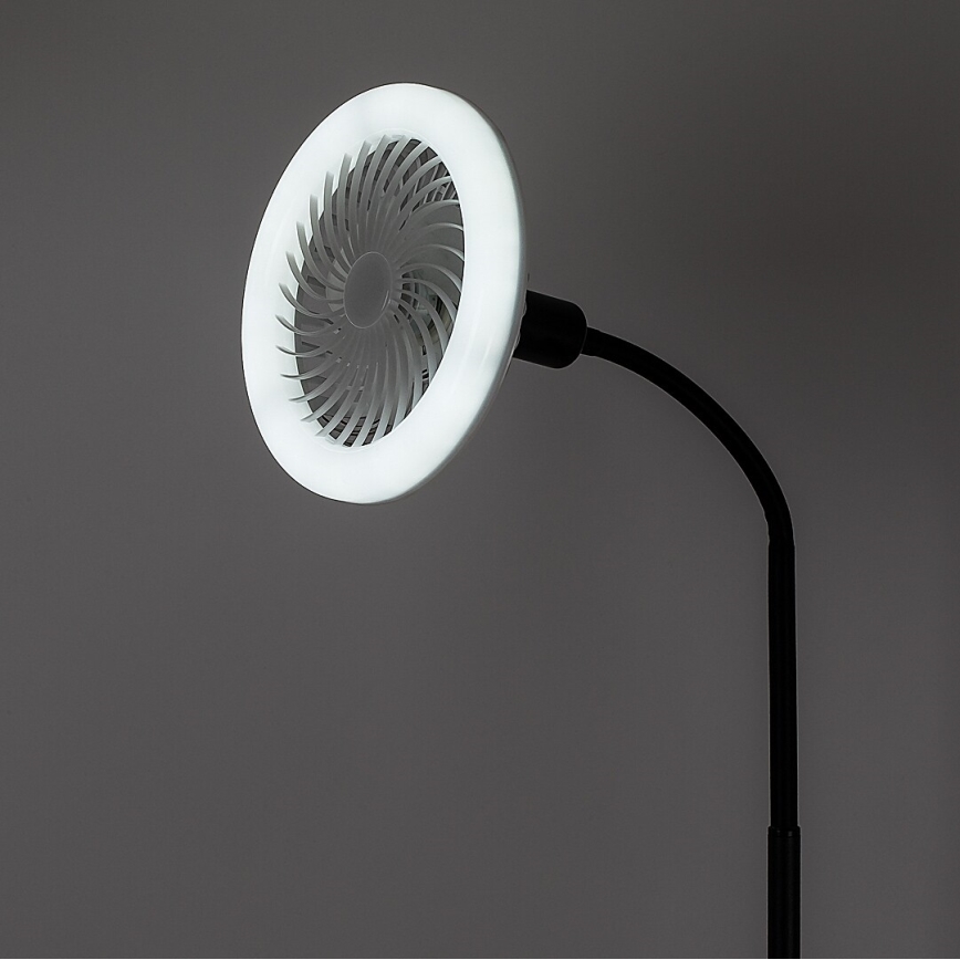 Rabalux - Lámpara de pie LED regulable con ventilador Ø 30 cm 1xE27/16W/230V 3000-6500K + mando a distancia