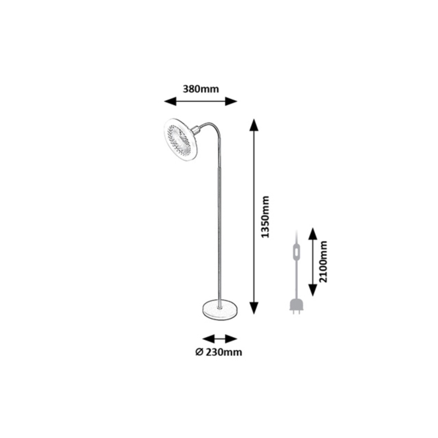 Rabalux - Lámpara de pie LED regulable con ventilador Ø 30 cm 1xE27/16W/230V 3000-6500K + mando a distancia