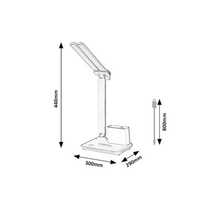 Rabalux - Lámpara táctil de sobremesa LED regulable LED/5W/5V 3000/4000/6500K