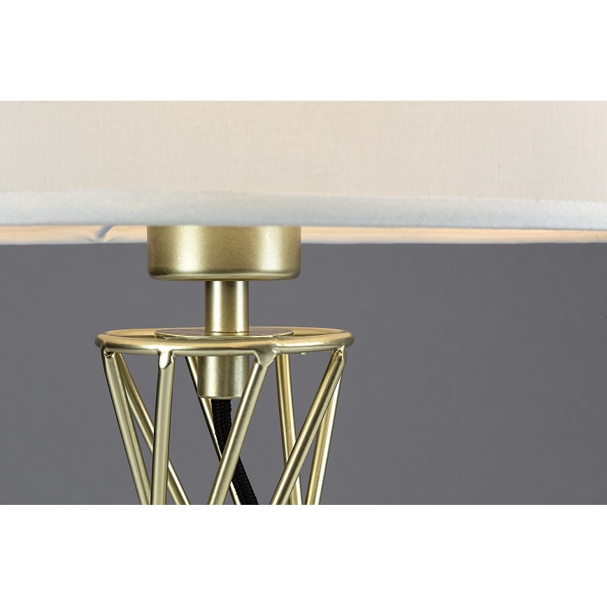 Rabalux - Lámpara de mesa 1xE27/40W/230V dorada/blanca