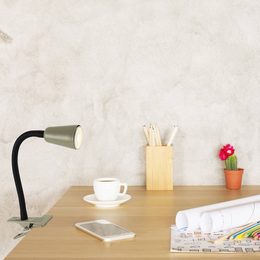 Rabalux - Lámpara de mesa con pinza 1xGU10/7W/230V caqui