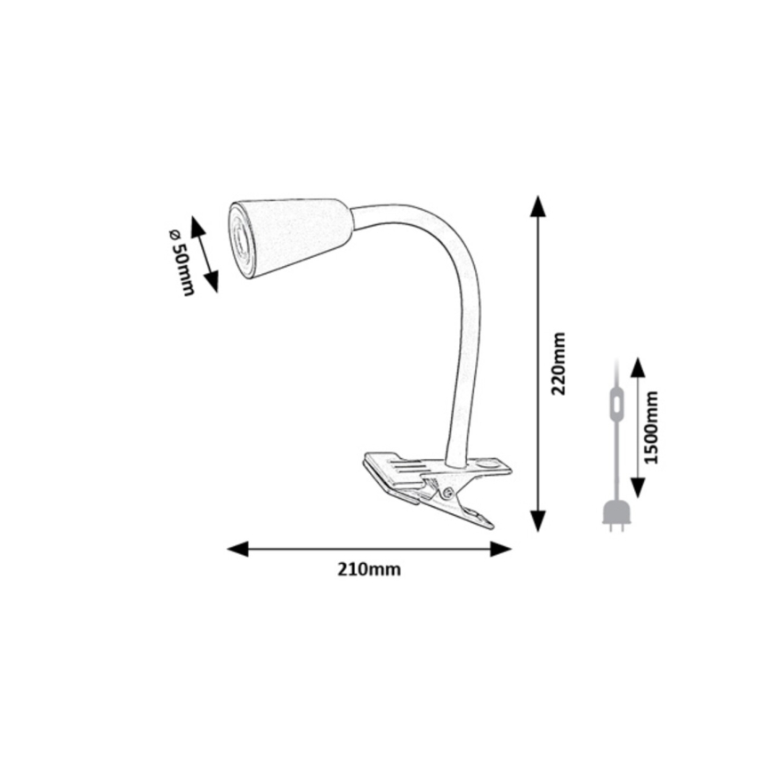 Rabalux - Lámpara de mesa con pinza 1xGU10/7W/230V caqui