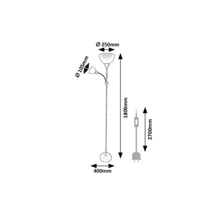 Rabalux - Lámpara de pie 1xE27/60W/230V + 1xE14/25W, verde